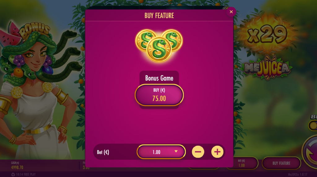 Screenshot of the Buy Feature of MeJUICEa