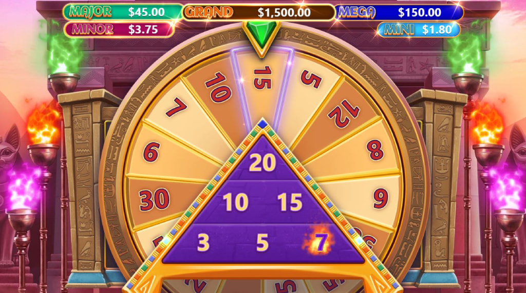 Screenshot of the Bonus Wheel of Mummy's Jewels