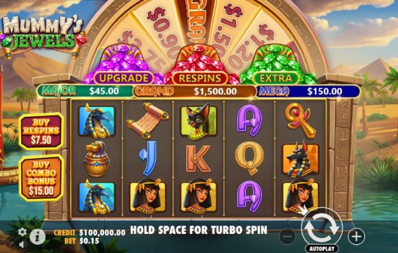 Screenshot from the New Mummy's Jewels by Pragmatic Play Game