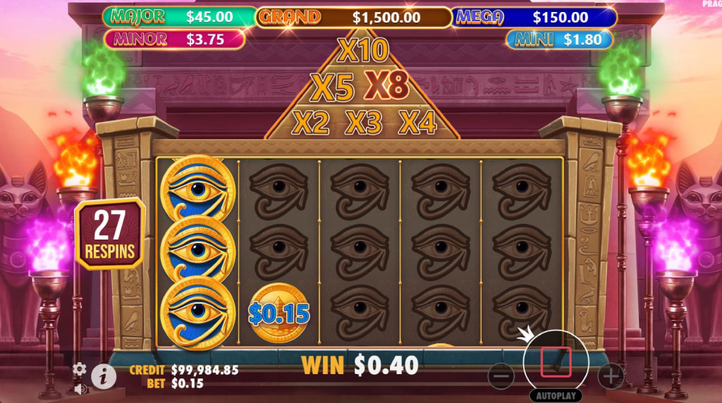 Screenshot of the Respins of Mummy's Jewels