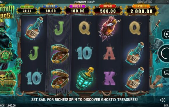 Screenshot from the New Phantom Tides Slot by Realistic Games