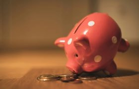 A Piggy Bank with Coins