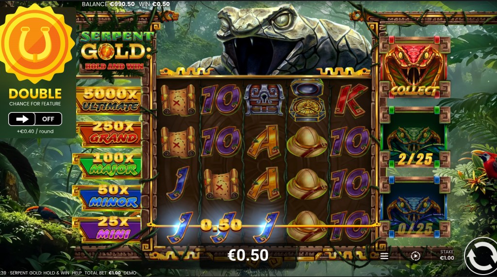 Screenshot from the New Serpent Gold Hold & Win by Octoplay Game
