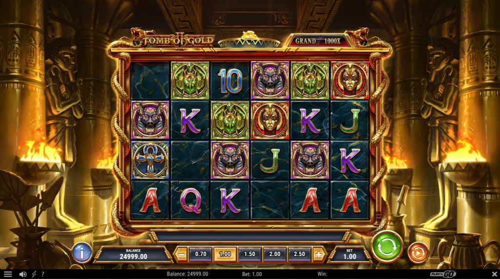 Screenshot From the New Tomb of Gold 2 by Play'n GO Game