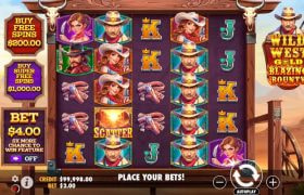 Screenshot from the New Wild West Gold Blazing Bounty Slot by Pragmatic Play