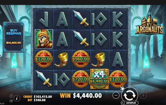Screenshot from the New Argonauts Slot by Pragmatic Play