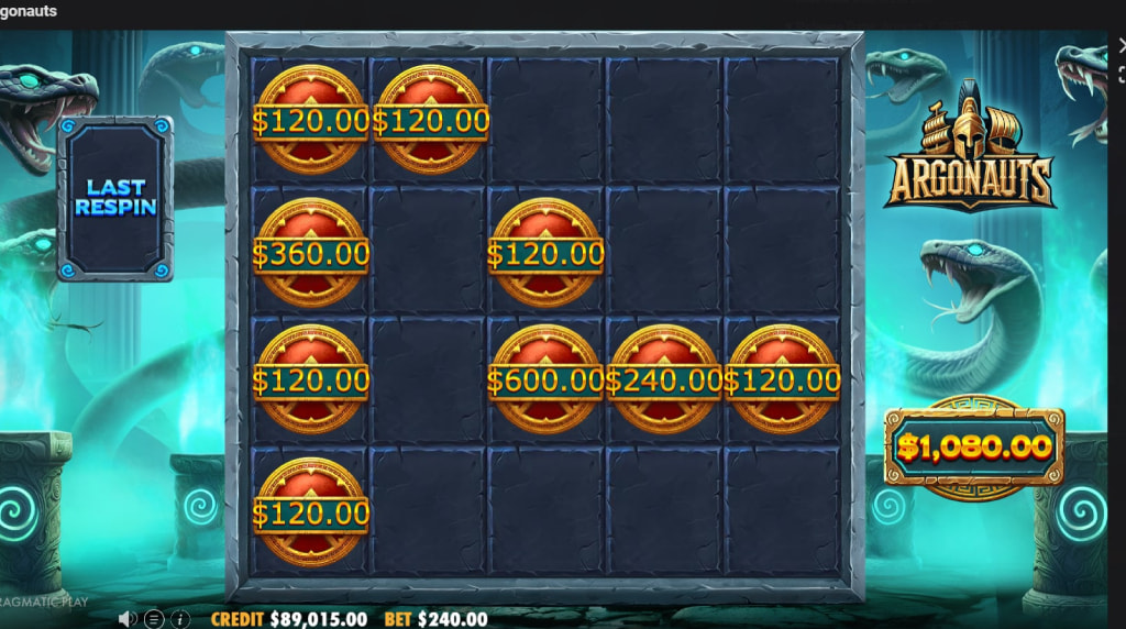 Screenshot of the Respins Feature of Argonauts