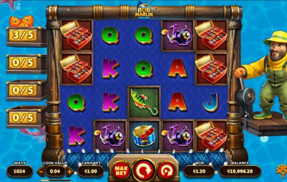 Screenshot from the New Bob Marlin Goes Deep Slot by Yggdrasil