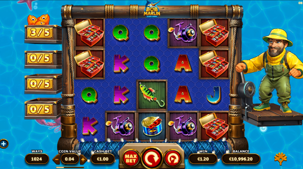Screenshot from the New Bob Marlin Goes Deep Slot by Yggdrasil
