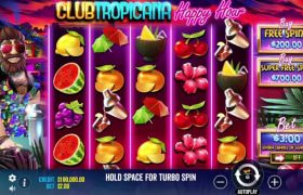 Screenshot from the New Club Tropicana Happy Hour Slot by Pragmatic Play