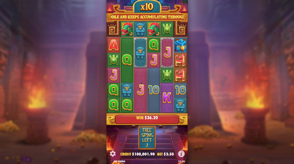 Screenshot of the Free Spins of Fortune of Aztec
