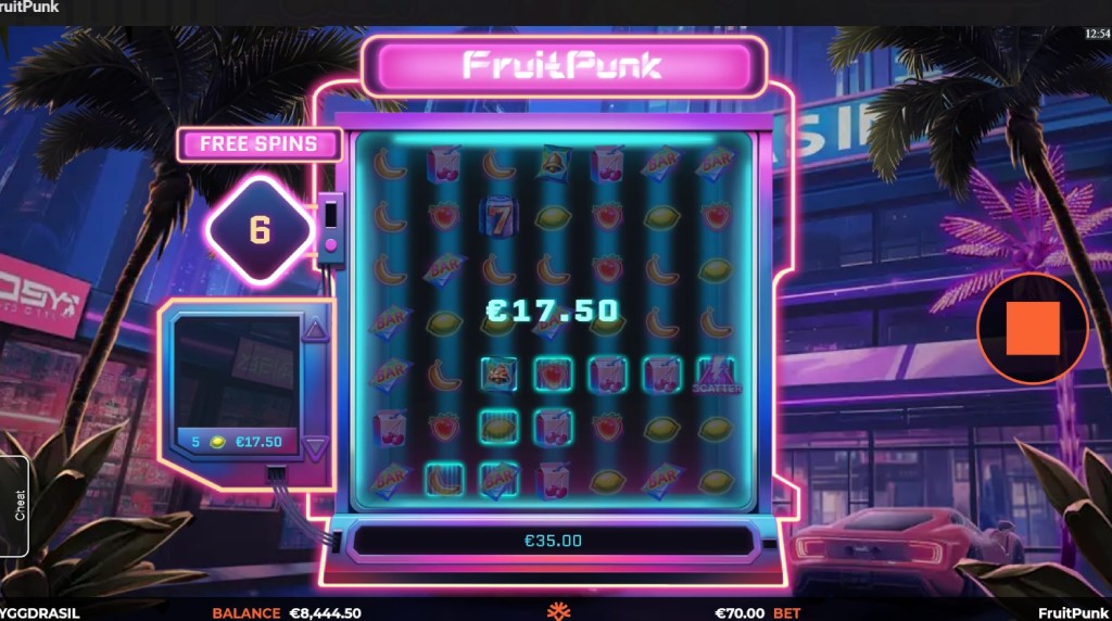 Screenshot of the Free Spins of FruitPunk