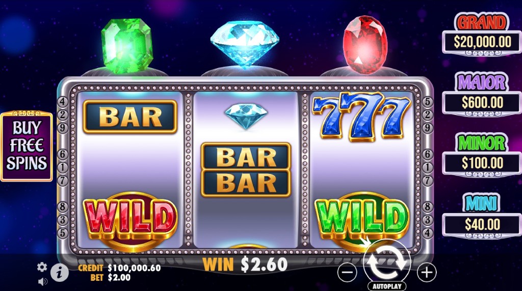 Screenshot from the New Gem Trio Slot by Pragmatic Play