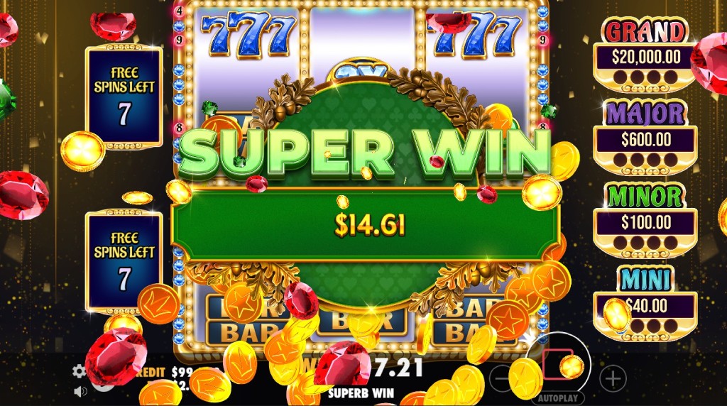 Screenshot of the Diamond Ruby Emerald Bonus of Gem Trio