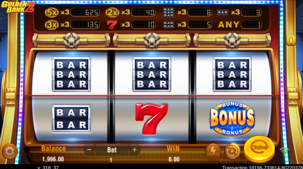 Screenshot from the New Golden Bank 2 Slot by TaDa Gaming