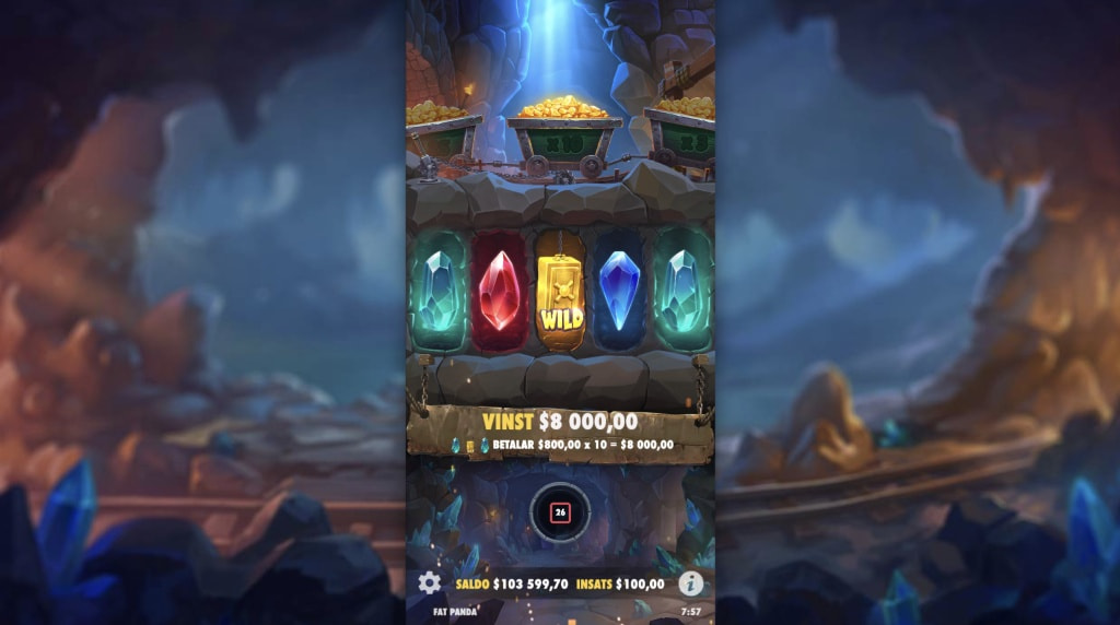 Skärmbild av Master Gems vinstmultiplikator och wild-symbol