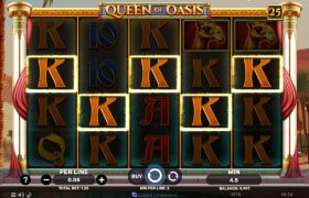 Screenshot from the New Queen of Oasis Slot by Spinomenal