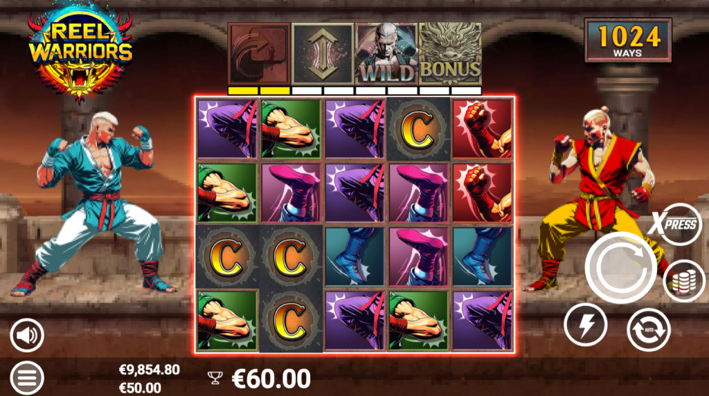 Screenshot from the New Reel Warriors Slot by AvatarUX