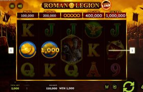 Screenshot from the New Roman Legion Flaming Link Slot by GAMOMAT