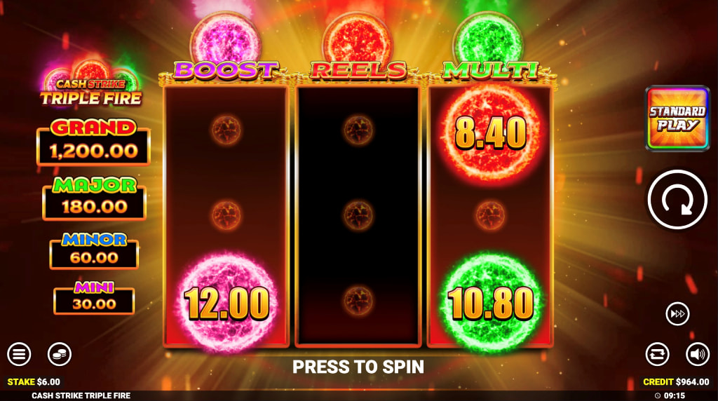 Skärmbild av bonusspelet i Cash Strike Triple Fire