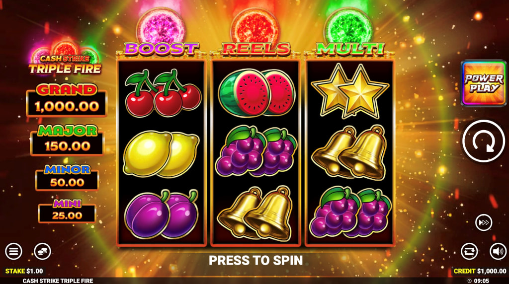 Skärmbild av Cash Strike Triple Fire från Blueprint Gaming