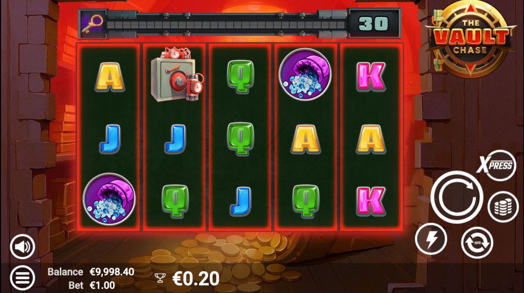 Screenshot from the New The Vault Chase Slot by Avatar UX