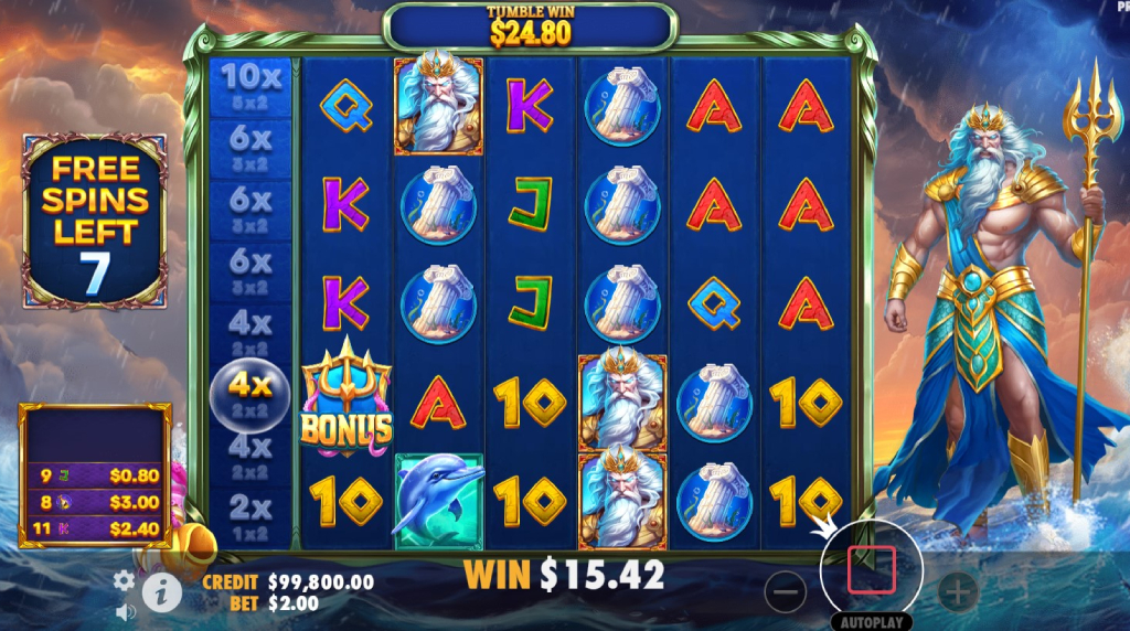 Screenshot of the Free Spins of Waves of Poseidon
