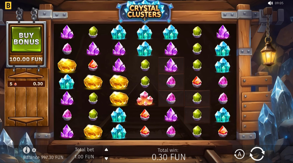 Screenshot from the New Crystal Clusters by BGaming Game