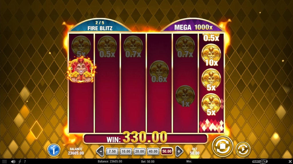 Screenshot of the Free Spins Game of Fire Joker Blitz