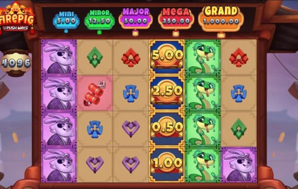 Screenshot from the New Fire Pig Push Ways Slot by Push Gaming