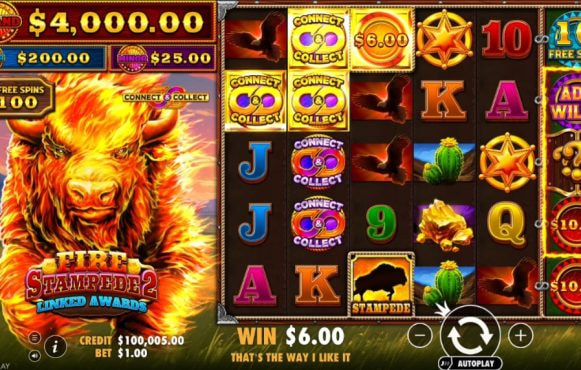 Screenshot from the New Fire Stampede 2 by Pragmatic Play Game