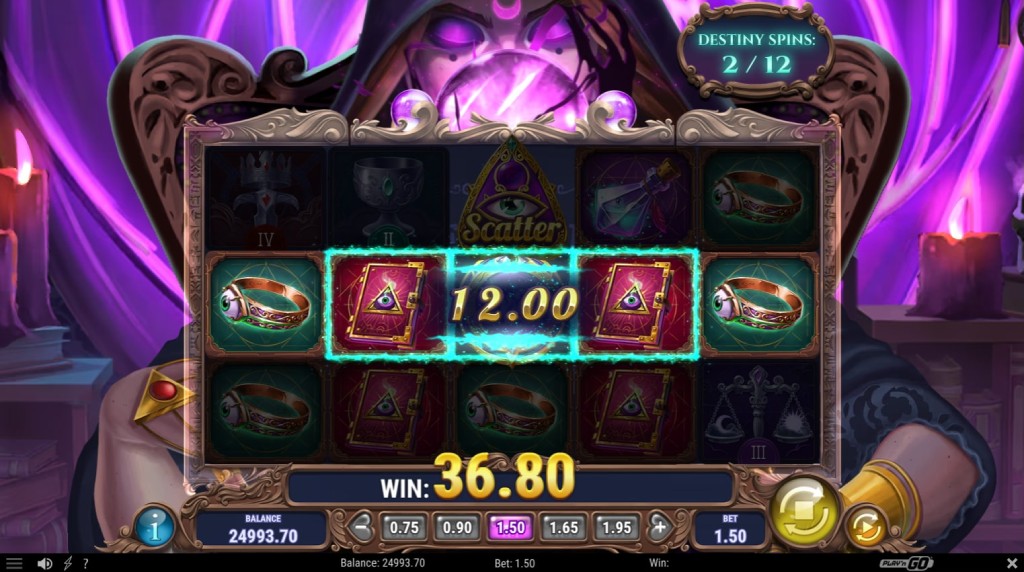 Screenshot of the Free Spins Round of Lady of Fortune Destiny Spins