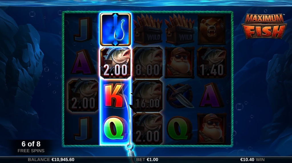 Screenshot of the Max Spins Round of Maximum Fish