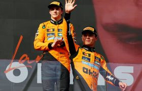 Race Winner Lando Norris and Second-placed Oscar Piastri after the 2025 Hungarian Grand Prix.