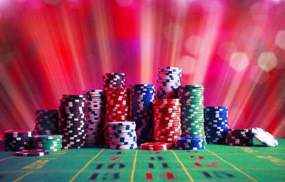 Gaming Chips on a Betting Table