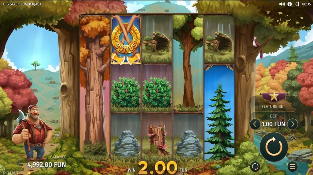 Screenshot From the New Big Stack Lumberjack by Print Studios Game