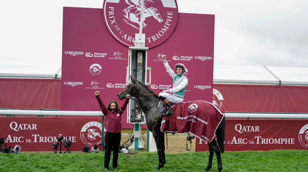 Rossa Ryan and Bluestocking Аfter Вinning the 2024 Qatar Prix de l'Arc de Triomphe.