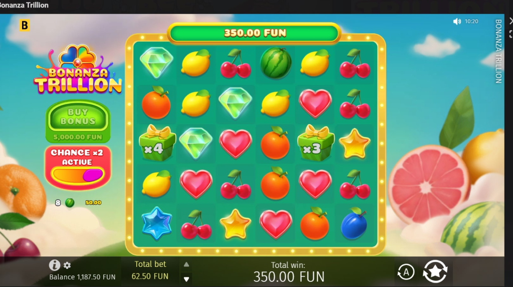 Screenshot from the New Bonanza Trillion Slot by BGaming