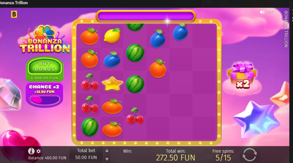 Screenshot of the Free Spins Game of Bonanza Trillion