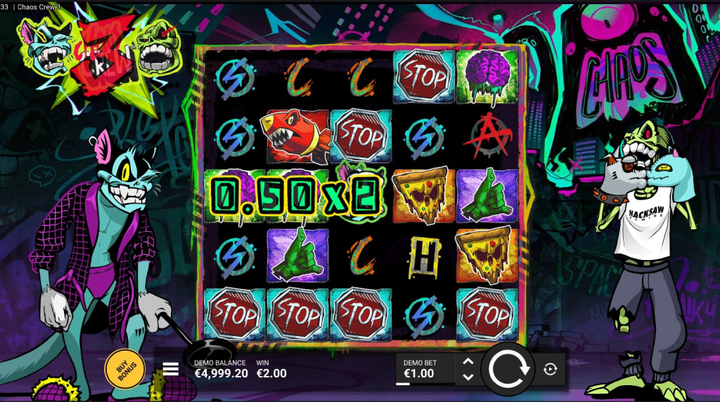 Screenshot from the New Chaos Crew 3 by Hacksaw Gaming Game