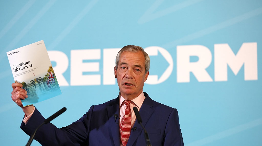 Reform UK Leader Nigel Farage During a September 2025 Weekly Press Conference