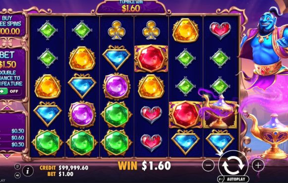 Screenshot from the New Genie's Gem Bonanza by Pragmatic Play Game