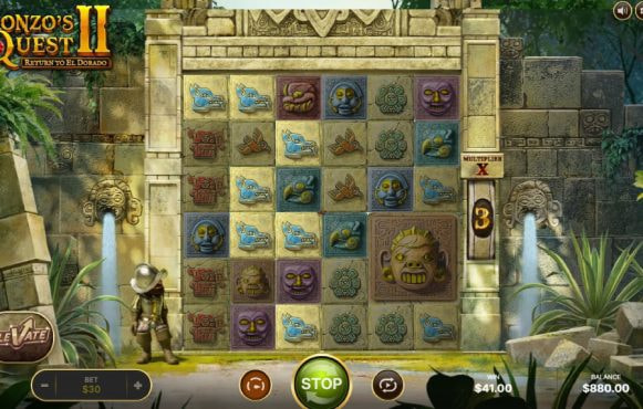 Screenshot from the New Gonzo's Quest 2 Slot by NetEnt