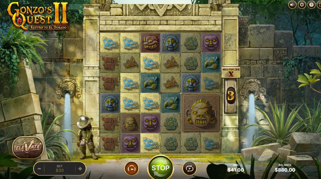 Screenshot from the New Gonzo's Quest 2 Slot by NetEnt