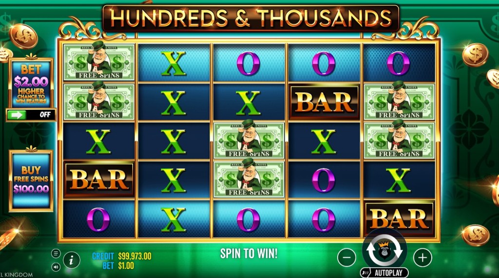 Screenshot from the New Hundreds & Thousands by Pragmatic Play Game