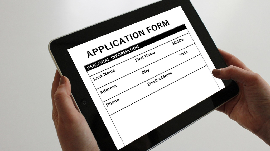 An image showing an application form for a job