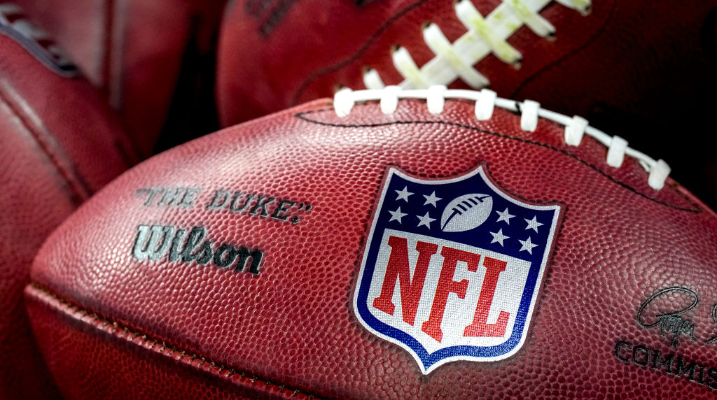 A selection of NFL branded balls.