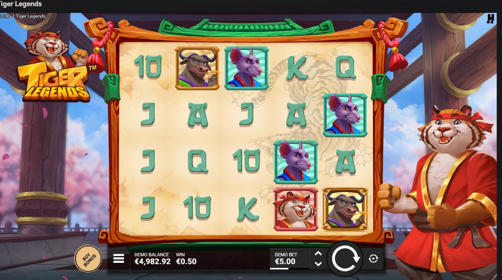 Screenshot from the New Tiger Legends Slot by Hacksaw Gaming