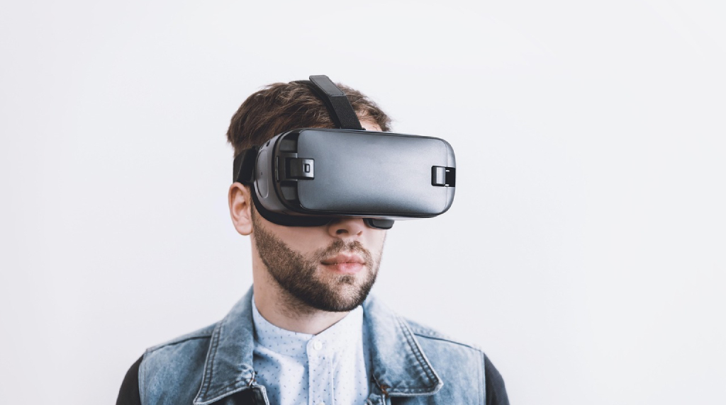 A Man Wearing a VR Set