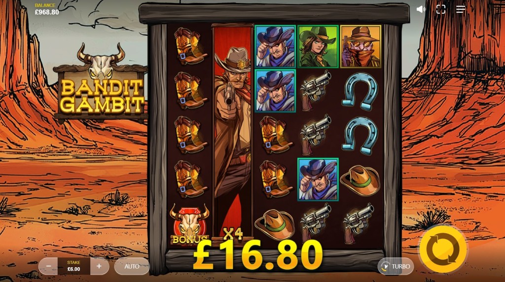 Screenshot from the New Bandit Gambit Slot by Max Win Gaming